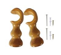 Paquete de soportes para barra de madera, soportes para barra de cortina para decoración del hogar y la bahía | Base redonda resistente para cortina