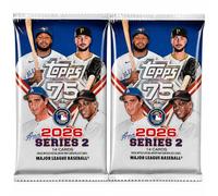 Paquete de tarjetas coleccionables de béisbol Topps Series 2 2026, 2 exclusivos paquetes de papel de aluminio MEGA sellados de fábrica, 28 tarjetas en total, tarjetas coleccionables de la MLB para