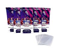 Paquete de tarjetas de fútbol Topps Chrome Premier League 2026, 5 paquetes sellados de fábrica (20 tarjetas en total) + 10 fundas de centavo, tarjetas coleccionables EPL para coleccionistas