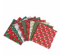 Paquete de tela de algodón de Navidad - Paquetes de cuadrados de costura Accesorios de serie navideña de parches de tela multicolor para decoraciones de bricolaje | Patchwork de acolchado de costura