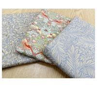 Paquete de tela Fat Quarter - William Morris Grey - Material de tela con estampado floral de pájaros