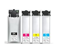 Paquete de Tinta T11N1-T11N4, Compatible con Epson, EP-C800 | Uso de EP-C800RDW/C800, EM-C800/EM-C800RDWF, Juego de cuatro colores, Fácil sustitución(1 SET-K C M Y)