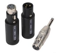 Paquete de transmisor y receptor XLR inalámbrico, rango de 2.4 GHz, 164 pies, adaptador de audio de alta resolución con amplificador de micrófono integrado para micrófonos dinámicos, uso en estudio y