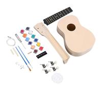 Paquete de ukelele con accesorios, kit de iniciación de ukelele de madera, juego de ukelele principiante para adultos, kit de construcción de guitarra hecha a mano, kit de ukelele de concierto de