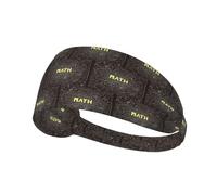 Paquete de un paquete de 1 diadema elástica cómoda para ejercicio con impresión de matemáticas, banda atlética de 4.3 x 13.4 pulgadas, suave y transpirable