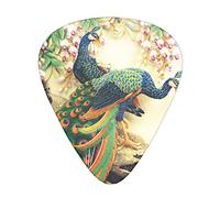 Paquete de variedad acústica Paquete de púas de guitarra de 12 que incluye púas de guitarra delgadas, medianas y pesadas Oriental Peacock On Flower Tree