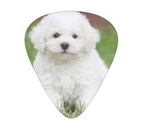 Paquete de variedad acústica Paquete de púas de guitarra de 12 que incluye púas de guitarra delgadas, medianas y pesadas Bichon Frise Dog