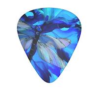 Paquete de variedad acústica Paquete de púas de guitarra de 12 que incluye púas de guitarra delgadas, medianas y pesadas Art Blue Dragonfly