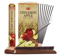 Paquete de varillas de incienso de manzana y canela y soporte para varillas de incienso Insence Insense Hem