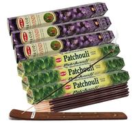 Paquete de varillas de incienso de pachul y lavanda preciosa con porta incienso para decoraci n espiritual y fragancia para el hogar.