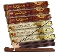 Paquete de varillas de incienso de s ndalo y vainilla francesa con porta incienso para fragancias del hogar y decoraci n espiritual.