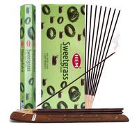 Paquete de varillas de incienso Sweetgrass y soporte para varillas de incienso Insence Insense Hem