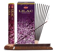 Paquete de varillas de incienso y soporte TRUMIRI Lila: 120 varillas (6 paquetes de 20) 2 juegos 121 piezas 6 en una caja