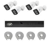 Paquete de videovigilancia NVR PoE PNI House IP710J, 4 cámaras PNI IP515J, 5MP y Cables incluidos