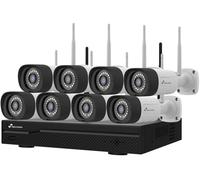Paquete de vigilancia IP Wi-Fi (Grabadora NVR de 16 canales + 8 cámaras Super HD 2K de 3 MP) - NIVIAN