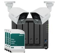 Paquete de vigilancia Synology DS925+ de 16 TB NAS incl. 4 discos duros Synology Plus de 4 TB y 2 cámaras de vigilancia BC500