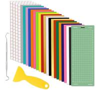 Paquete de vinilo para Cricut Joy Starter Kit con tapete de 4.5 x 12 pulgadas, adhesivo de transferencia de calor HTV para planchar en vinilo, hojas para principiantes, para fiestas, Navidad