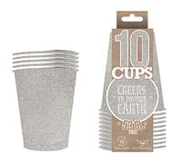 Paquete de x10 Vasos de Plata Brillante | Vasos Americanos Plateados con Purpurina 53cl | Beer Pong de Primera Calidad | Vasos de Papel reciclables ultrarresistentes | OriginalCup®