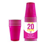 Paquete de x20 tazas rosas originales oficiales | Copas Americanas Rosadas 53 eer Pong | Vasos de plástico reutilizables | Lavado a mano ya máquina | OriginalCup®