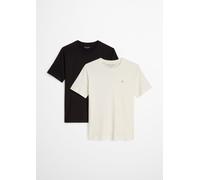 Paquete doble de camisetas normales de cuello redondo Black XL