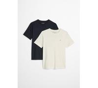 Paquete doble de camisetas normales de cuello redondo Dark Blue S
