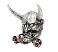 Paquete Doble De Pendientes Creativos Con Máscara Japonesa Accesorios Para Perforación Corporal De Aleación Resistente Joyería Gótica De Pendientes Hannya Creativos Con Calavera