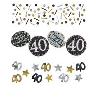 Paquete econ mico de confeti para 40. cumplea os ""Celebraci n brillante"" de Over the Hill (3 tipos)