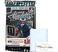 Paquete económico de 2024 Panini Absolute Football NFL Blaster con 11 tarjetas coleccionables + cargador superior + imán StreetCards