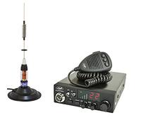 PNI Paquete emisora de Radio CB Escort HP 8024 ASQ, 12-24V, 40 Canales, 4W + Antena CB ML70