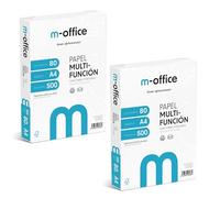 Paquete Folios A4 80gr, 2 Paquetes de 500 hojas, Papel Multifunción para Impresora Inkjet y Láser, Hojas A4 210 x 297 mm Ideales para la Oficina como para el Hogar · m-office (1000 hojas)
