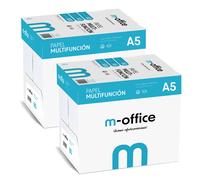 Paquete Folios A5 80gr, 10 Paquetes de 500 hojas, Papel Multifunción para Impresora Inkjet y Láser, Hojas A5 148 x 210 mm Ideales para la Oficina como para el Hogar · m-office (5000 hojas)