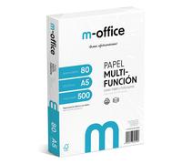Paquete Folios A5 80gr, Paquete de 500 hojas, Papel Multifunción para Impresora Inkjet y Láser, Hojas A5 148 x 210 mm Ideales para la Oficina como para el Hogar · m-office (500 hojas)