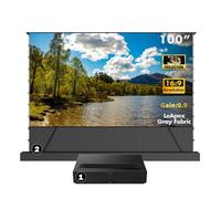 Paquete-Formovie Theater Premium 4K UHD Proyector Ultra Corto Láser+Pantalla de Proyección de Marco Fijo de 2200 ISO Lúmenes Cine en Casa (Proyector+Pantalla Gray Fabric motorizada de 100")