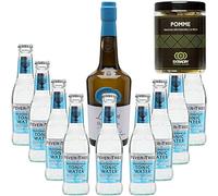 Paquete Gintonic - Gin + 9 Drouin árbol de fiebre mediterránea Agua - (70cl 20cl + 9 *) + 60 rodajas de manzana deshidratada de Pot