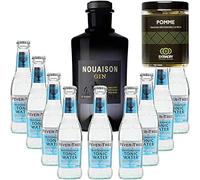 Paquete Gintonic - Gin conjunto de fruta 9 del árbol de fiebre Mediterránea del Agua - (70cl 20cl + 9 *) + 60 rodajas de manzana deshidratada de Pot