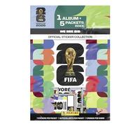 Paquete inicial de calcomanías de la Copa Mundial de la FIFA 2026 de la Panini - Álbum oficial + 5 paquetes de calcomanías - Colección de torneos con licencia