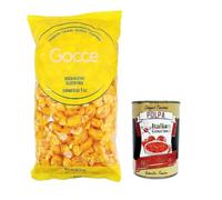 Paquete italiano Gourmet Caramelle Gocce 1 kg + Polpa gourmet italiana gratis - Caramelle dure ripiene gusto miele, senza glutine, según embalaje, caramelos en formato familiar de 1 kg