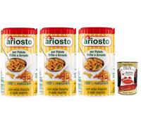 Paquete italiano Gourmet para mezcla de especias Ariosto para patatas fritas y patatas fritas, 3 x 80 g, hierbas naturales y sal marina, cocina italiana clásica + polpa italiana gourmet
