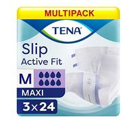 Paquete múltiple 3X TENA Slip Active Fit Maxi Medium (3270 ml), paquete de 24 unidades de protección para incontinencia