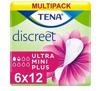 Paquete múltiple 6X TENA Discreet Ultra Mini Plus (140 ml), paquete de 24 unidades de protección contra la incontinencia