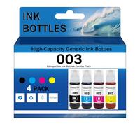 Paquete múltiple de botellas de tinta de alta capacidad 003 compatibles con impresoras Epson de las series L1110 L1210 L1216 L1250 L1256 L3100 L3101 L3106 L3110 L3115 L3116 L31(Size:1Set,Color:4Color)