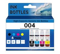 Paquete múltiple de botellas de tinta de alta capacidad 004 para recarga compatibles con las impresoras Epson de las series L1118 L1119 L1218 L1258 L1259 L3106 L3108 L3109 L311(Size:1Set,Color:4Color)