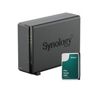 Paquete NAS Synology DS124 de 1 GB con 1 Disco Synology 8TB HAT3300, sin ensamblar, Color Negro