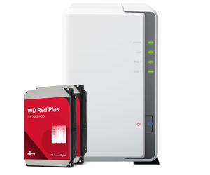 Paquete NAS Synology DS223j 8 TB WD Red Plus NAS incl. 2 discos duros SATA de 3,5 pulgadas WD Red Plus de 4 TB