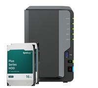 Paquete NAS Synology DS224+ 32TB Plus HDD NAS incl. 2x 16TB Plus HDD Disco duro SATA de 3,5 pulgadas