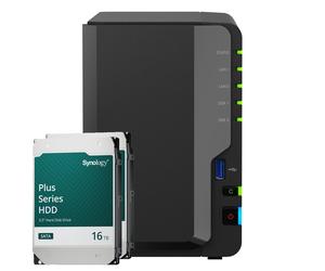 Paquete NAS Synology DS225+ 32TB Plus HDD NAS incl. 2 discos duros SATA de 3,5 pulgadas Synology Plus de 16 TB
