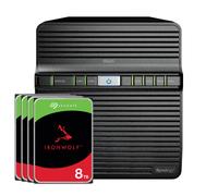 Paquete NAS Synology DS423 IronWolf de 32 TB NAS incl. 4 discos duros SATA de 3,5 pulgadas IronWolf de 8 TB