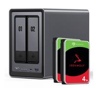 Paquete NAS UGREEN DXP2800 con disco Seagate IronWolf de 8 TB NAS con 2 discos duros Seagate IronWolf de 4 TB, 3,5 pulgadas y SATA