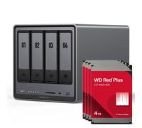Paquete NAS UGREEN DXP4800 Plus 16TB WD Red Plus NAS incl. 4 discos duros SATA de 3,5 pulgadas WD Red Plus de 4 TB