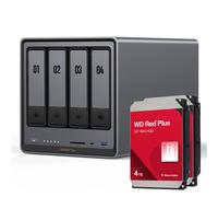 Paquete NAS UGREEN DXP4800 Plus 8TB WD Red Plus NAS incl. 2 discos duros SATA de 3,5 pulgadas WD Red Plus de 4 TB